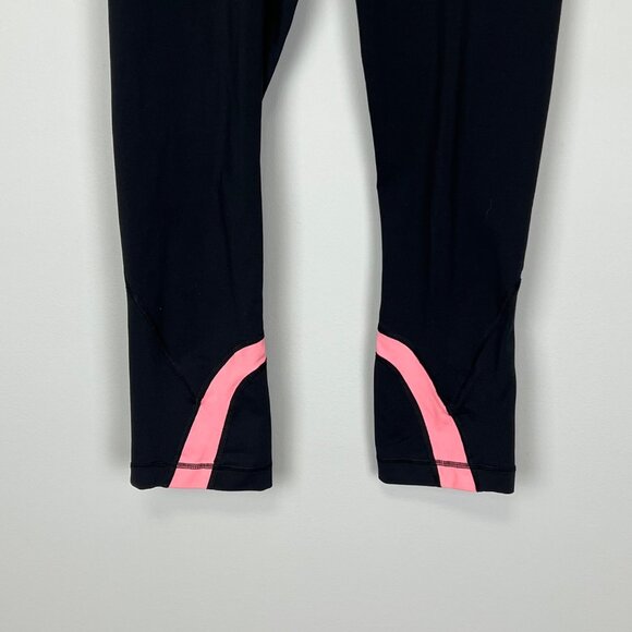 Lululemon Run Inspire Crop II Leggings Black Peach Coral Pink size 6 - Picture 4 of 11